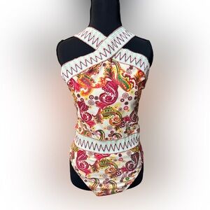 SHEIN Multicolor‎ Paisley One Piece Swimsuit